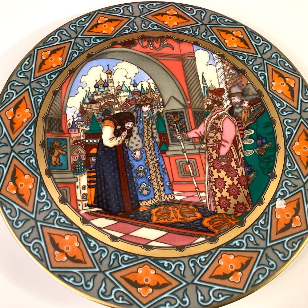 Collectible Painted Plate, Russian Fairy Tales Series by  Heinrich Germany 80s
